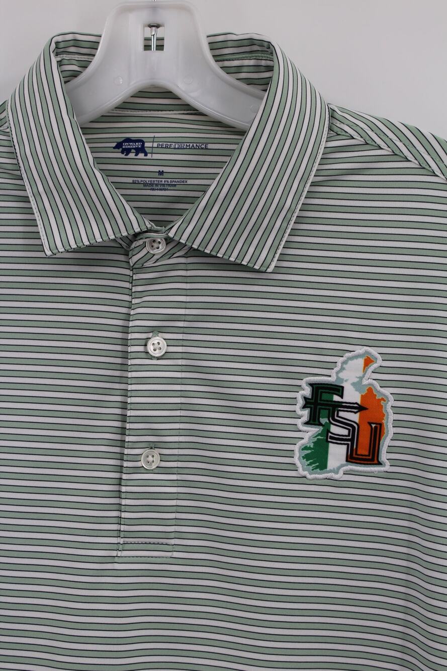 Onward Reserve Florida State Seminoles Polo Mens XL Green Stripe